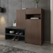 Fero Gray Corner Shoe Storage