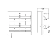 White Mchone 16 Pairs Manufactured Wood Shoe Storage Cabinet