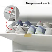 White Aadhyareddy 12 Pairs Solid + Manufactured Wood Shoe Storage Cabinet