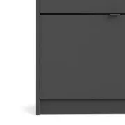 Dark Gray 18 Pairs Manufactured Wood Shoe Storage Cabinet