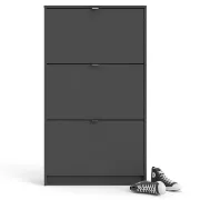 Dark Gray 18 Pairs Manufactured Wood Shoe Storage Cabinet