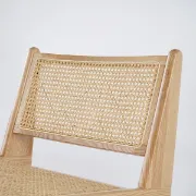 Picture of Japandi Black Rattan and Wood Lounge Chair 