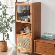 Picture of Lezaro Natural wood Storage cabinet with Rattan