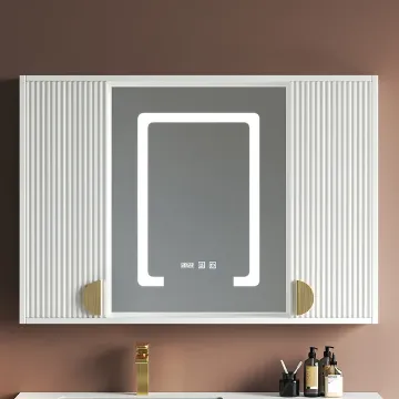 Show details for Helen lighted bathroom mirror with moving back storage Picture of Helen lighted bathroom mirror with moving back storage