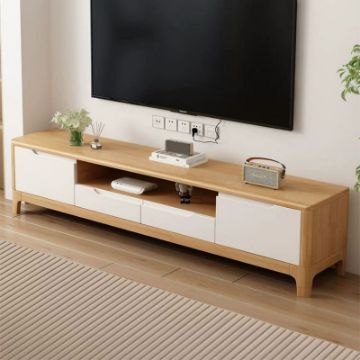 Show details for Almora TV Unit – NaturalWood with Drawers & Scandinavian Style Picture of Almora TV Unit – NaturalWood with Drawers & Scandinavian Style
