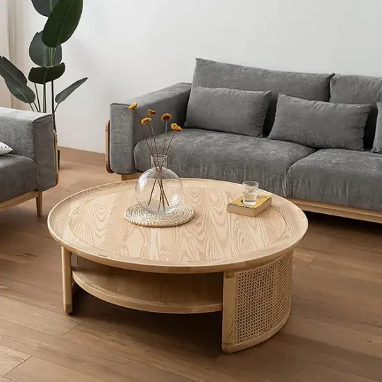 Picture of Krack Coffee Table Natural Wood and Rattan