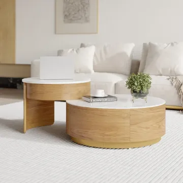 Show details for Doba Natural Wood Coffee Table with Drawers Picture of Doba Natural Wood Coffee Table with Drawers