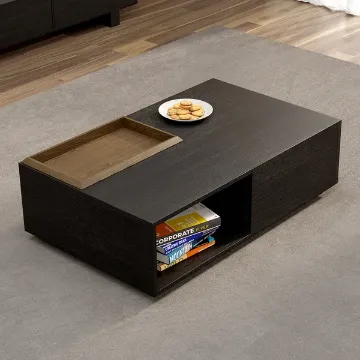 Show details for Cela Modern Natural Wood Coffee Table with storage Picture of Cela Modern Natural Wood Coffee Table with storage