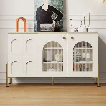 Show details for Credenza Sideboard Natural wood with Metal legs Picture of Credenza Sideboard Natural wood with Metal legs