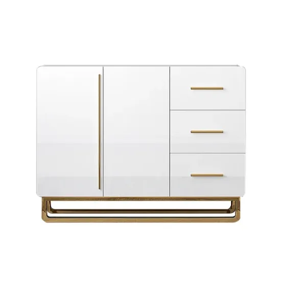 Picture of Crambella White Sideboard Natural wood with drawers and shelves