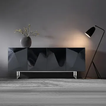 Show details for Venela Modern Sideboard Natural wood with Metal legs Picture of Venela Modern Sideboard Natural wood with Metal legs