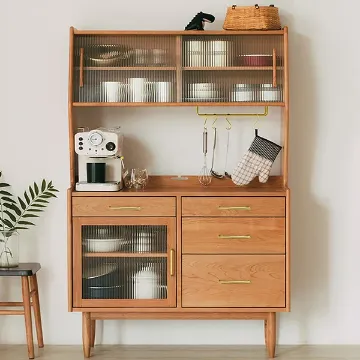 Show details for Clays Sideboard Natural wood with drawers and shelves Picture of Clays Sideboard Natural wood with drawers and shelves