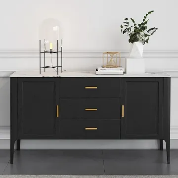 Show details for Lisco Modern Black Sideboard with drawers and doors Picture of Lisco Modern Black Sideboard with drawers and doors