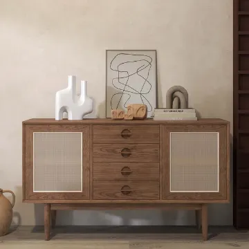Show details for Classy Natural wood with Rattan sideboard Picture of Classy Natural wood with Rattan sideboard