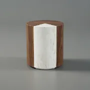 Picture of Cemenna Natural wood table with modern marble