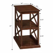 Picture of Arthella Natural wood Side table with storage 