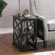 Picture of Arthella Natural wood Side table with storage 