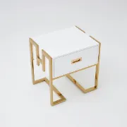 Picture of Jocise Modern White Side Table - One drawer 