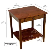 Picture of  Aidan Natural wood side table - One drawer