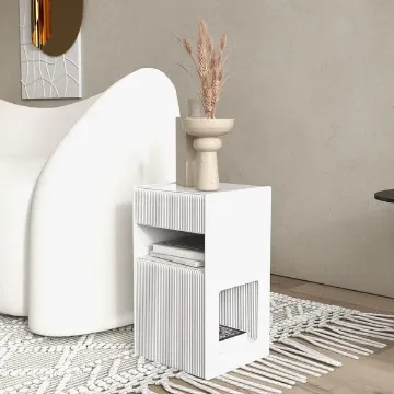 Show details for Glamor Natural wood Side table - Open storage Picture of Glamor Natural wood Side table - Open storage