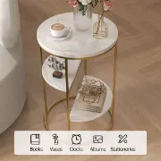 صورة طاولة جانبية معدن-روشية 3 أرفف