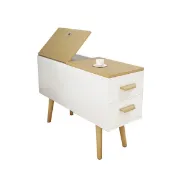 Picture of Monumo Natural Wood Side table  - 2 drawers 