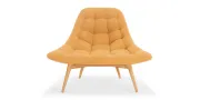 Elton Upholstered Natural wood chair yellow