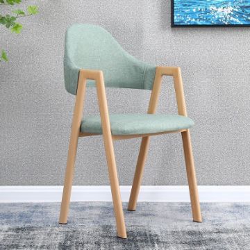 Show details for Zada Modern wood dining chair and fabric Picture of Zada Modern wood dining chair and fabric