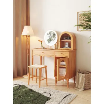 Show details for Modern makeup vanity table with glass top Jasiway Picture of Modern makeup vanity table with glass top Jasiway