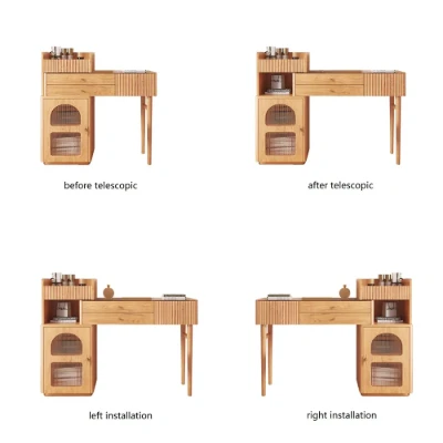 صورة طقم طاولة مكياج فانيتي مع 3 أدراج-چيسي