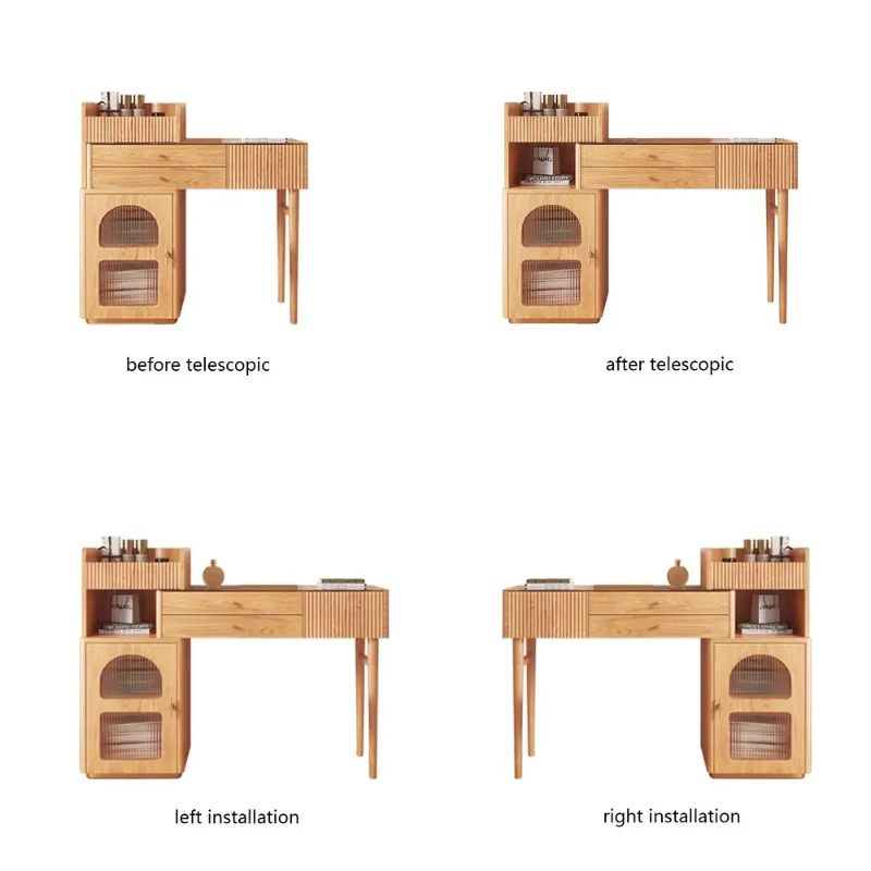 صورة طقم طاولة مكياج فانيتي مع 3 أدراج-چيسي