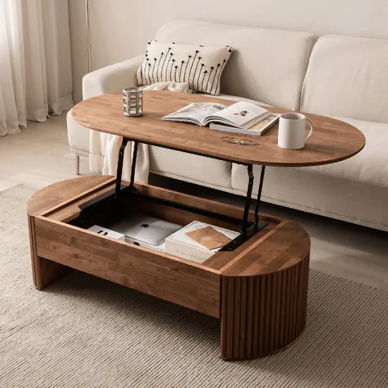 Picture of Santro Oval coffee table with additional storage unit 