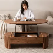 Picture of Santro Oval coffee table with additional storage unit 