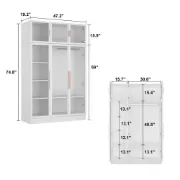 Picture of Paolo Modern wardrobe with glass doors and natural wood lighting