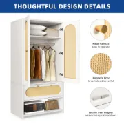 Picture of Pajero Modern wardrobe Natural wood with Rattan