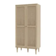 Picture of Roma Wardrobe Natural wood with Rattan