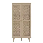 Picture of Roma Wardrobe Natural wood with Rattan