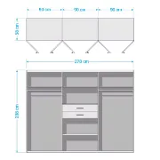 Picture of Diver Wardrobe Natural wood with Mirror
