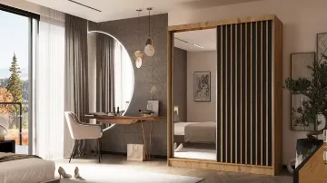 تفاصيل دولاب لاميلو خشب طبيعي مع مرآه صورة دولاب لاميلو خشب طبيعي مع مرآه