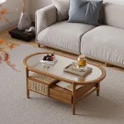 Picture of Hokkie Coffee table Natural wood with Rattan