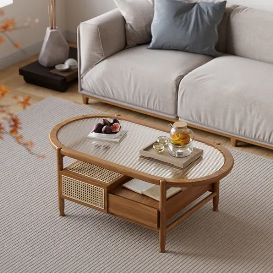 Picture of Hokkie Coffee table Natural wood with Rattan