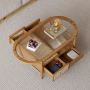 Picture of Hokkie Coffee table Natural wood with Rattan