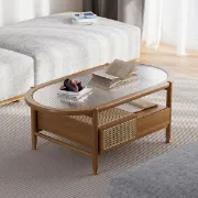 Picture of Hokkie Coffee table Natural wood with Rattan