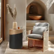 Picture of Drum Natural wood Side table