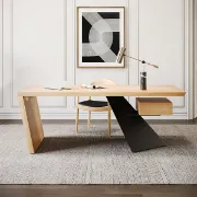 Picture of Zekar – Natural Wood Accent Desk with Handcrafted Knot-Inspired Top