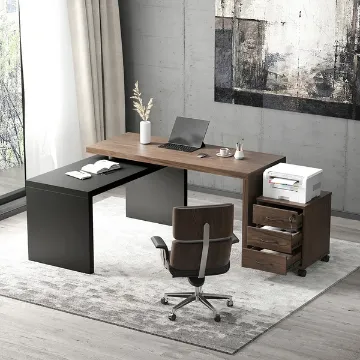 Show details for Alvar โSwivel L-Shaped Desk with Movable File Cabinet -Natural Wood Picture of Alvar โSwivel L-Shaped Desk with Movable File Cabinet -Natural Wood