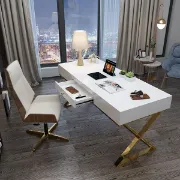 Picture of Hence – Natural Wood Office with Drawer | Modern Rectangular Design