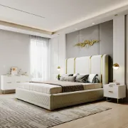 Siri – Side Table in Natural Wood with Stainless Steel Legs