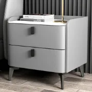 Terryé Nightstand – Natural Wood Design with Faux Marble Top