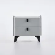 Terryé Nightstand – Natural Wood Design with Faux Marble Top